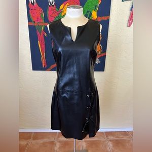 Black Faux Leather Dress by Shelli Segal Los Angeles